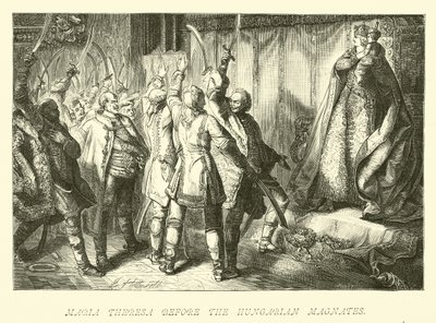 Marie-Thérèse devant les magnats hongrois - German School