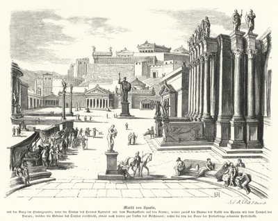 Marché de Sparte, Grèce antique - German School