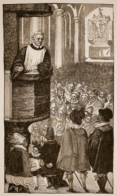 Martin Luther prêchant, vers 1517 - German School