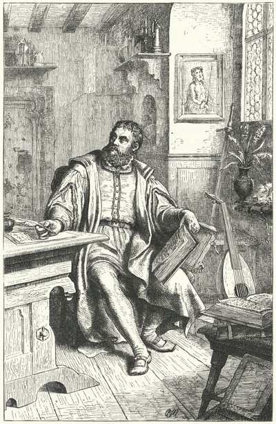 Martin Luther traduisant la Bible en allemand - German School