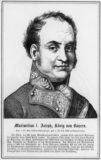 Maximilien Ier Joseph, roi de Bavière (gravure) - German School