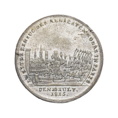 Médaille commémorative de Wellington et Blücher à Waterloo - German School