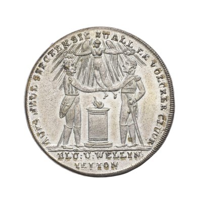 Médaille commémorative de Wellington et Blücher à Waterloo - German School