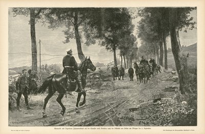 Rencontre de Bismarck et Napoléon III après la bataille de Sedan, guerre franco-prussienne, 2 septembre 1870 - German School