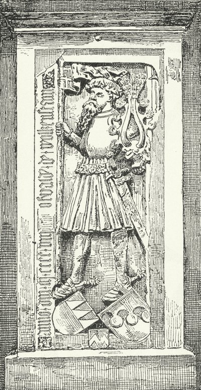 Pierre commémorative à la cathédrale de Brixen du poète et diplomate allemand Oswald von Wolkenstein - German School