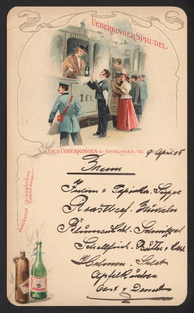 Carte de menu publicitaire pour l