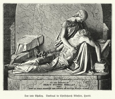 Monument au poète anglais Percy Bysshe Shelley, Christchurch Priory, Dorset - German School