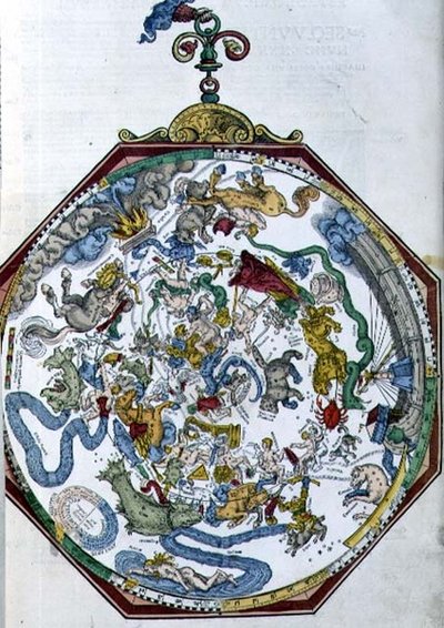 Les positions des constellations dans le ciel nord, illustration de 