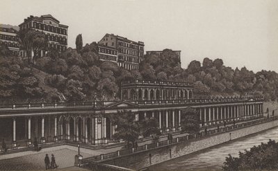Colonnade de Muhlbrunn (lithographie) - German School