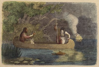 Amérindiens pêchant la nuit - German School