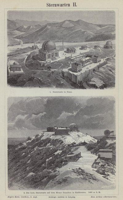 Observatoire de Nice, France, et Observatoire Lick, Mount Hamilton, Californie, USA - German School
