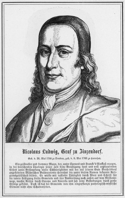 Nicolaus Ludwig, comte de Zinzendorf (gravure) - German School
