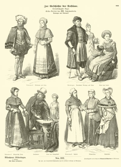 Costumes norvégiens et danois, début XVIIe siècle - German School
