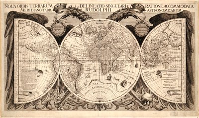 Nova orbis terrarum, de "Tabulae Rudolphinae" par Johannes Kepler, 1627-30 - German School