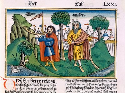 Nombres 2 Les affectations du camp des Israélites, de la Bible de Nuremberg (Biblia Sacra Germanaica) - German School