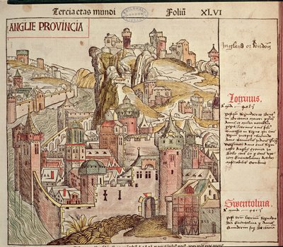 Vieux Londres, de la Chronique de Nuremberg par Hartmann Schedel (1440-1514) 1493 - German School