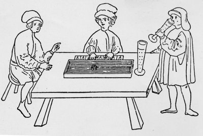 Un des premiers dessins représentant un Clavicorde. Weimar 15ème siècle. - German School