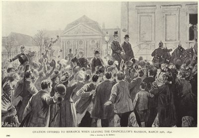 Ovation offerte à Otto von Bismarck en quittant le manoir du chancelier - German School