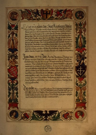 Page du Geheim Ehrenbuch des Fuggerschen Geschlechts - German School