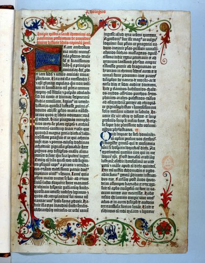 Page de la Bible de Gutenberg, Mayence, vers 1455 - German School