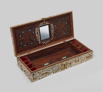 Coffret de mariage en ivoire peint, 1600-99 - German School