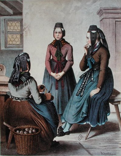 Épluchage de pommes de terre, milieu du XIXe siècle - German School