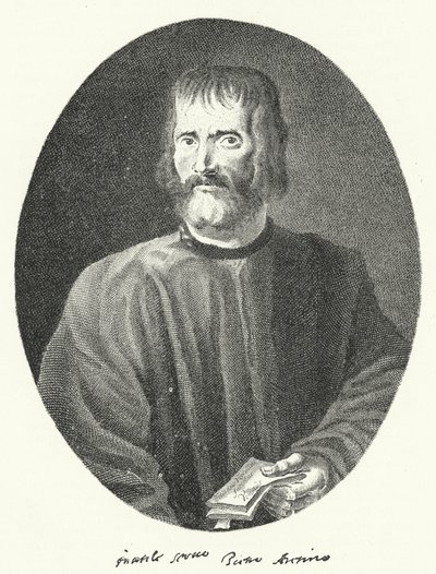 Pietro Aretino, poète et écrivain italien (gravure) - German School