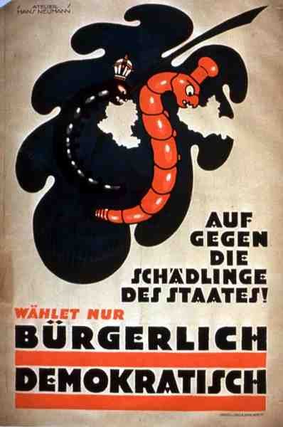 Affiche politique pour le Parti démocratique populaire - German School