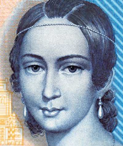 Portrait de Clara Schumann sur le billet de 100 marks, recto - German School