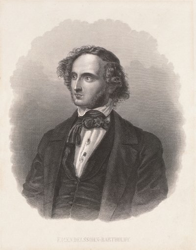 Portrait de Felix Mendelssohn (1809-47) - German School