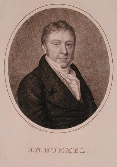 Portrait de Johann Nepomuk Hummel, gravé par F. Fleischmann - German School
