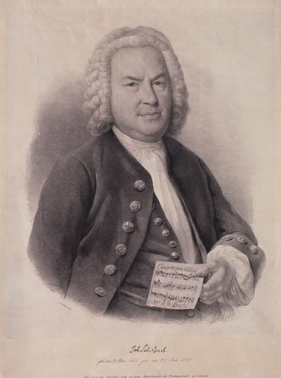 Portrait de Johann Sebastian Bach (1685-1750) gravé par F.G. Schlick, 1840 - German School