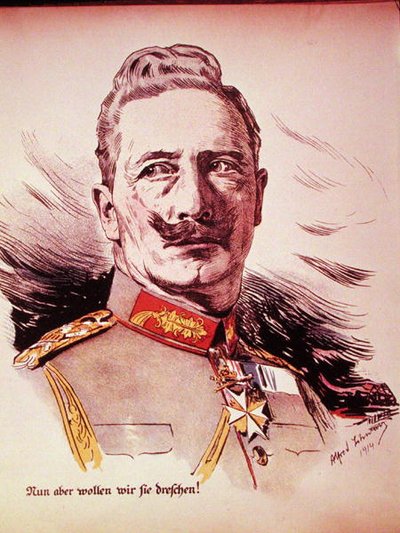Portrait de Kaiser Wilhelm II (1859-1941) 1914 (lithographie en couleur) - German School