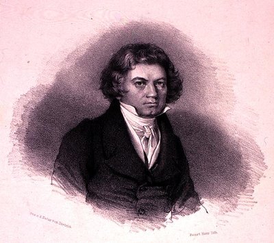 Portrait de Ludwig van Beethoven (1770-1827) gravé par Faustin Herr - German School