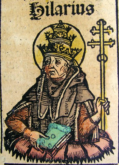 Portrait du pape Hilaire, publié dans la Chronique de Nuremberg - German School