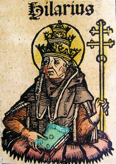 Portrait du Pape Hilaire, publié dans la Chronique de Nuremberg - German School