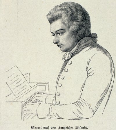 Portrait de Wolfgang Amadeus Mozart (1756-91) - German School