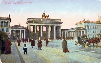 Carte postale représentant la porte de Brandebourg à Berlin, avant 1914 - German School