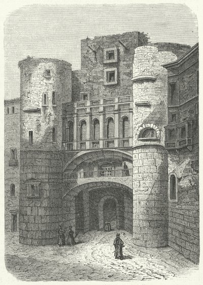Porte Praetoria et Placa Nova, Barcelone (gravure) - German School