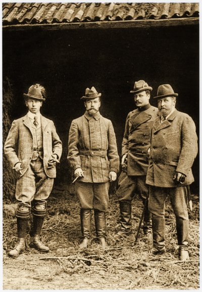 Prince Alfred, Tsar Nicolas II et Ernst Ludwig - German School