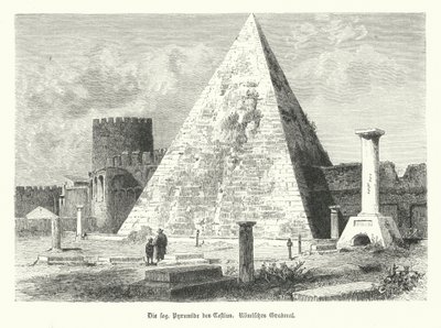 Pyramide de Cestius, tombe de Gaius Cestius, Rome, construite vers 12 av. J.-C. - German School