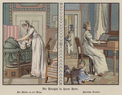 La reine Louise de Prusse chez elle - German School
