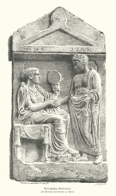 Relief sur une pierre tombale grecque antique - German School