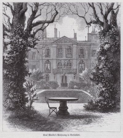 Résidence du maréchal von Moltke, commandant victorieux des armées prussiennes pendant la guerre franco-prussienne, Versailles, France (gravure) - German School
