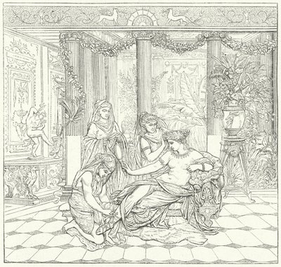 Dame romaine à sa toilette - German School