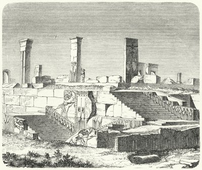 Ruines du palais de Xerxès à Persépolis - German School