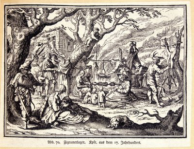 Paysans au Moyen Âge. Gravure allemande du 18e siècle. Anonyme. Bibl. des Arts Déco. - German School