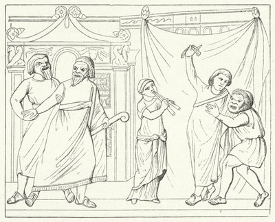 Scène de la pièce Andria du dramaturge romain Térence - German School