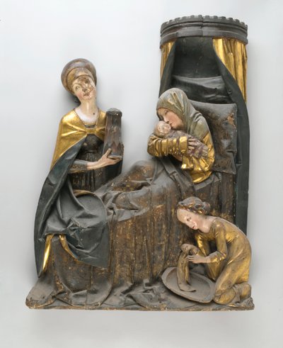 Groupe sculpté de la Vierge et l