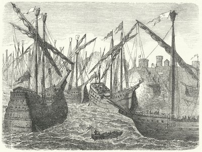 Navires de la Ligue hanséatique au large de Copenhague - German School